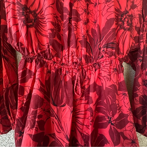 Faithfull the Brand Red Floral Romper Alba playsuit 8 - Picture 6 of 13